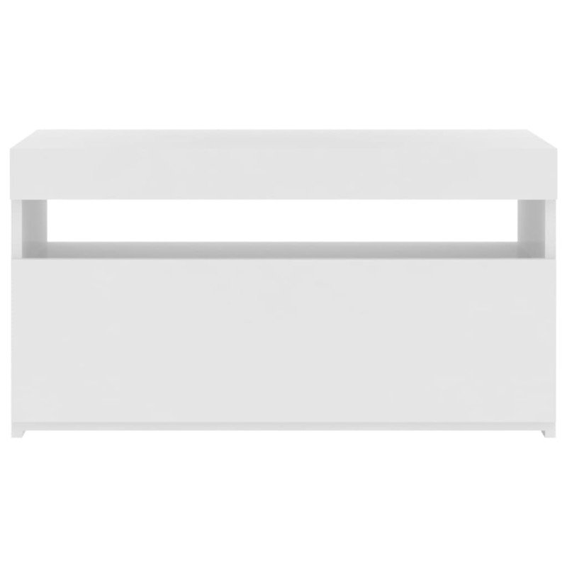 vidaXL TV skrinka s LED svetlami lesklá biela 75x35x40 cm
