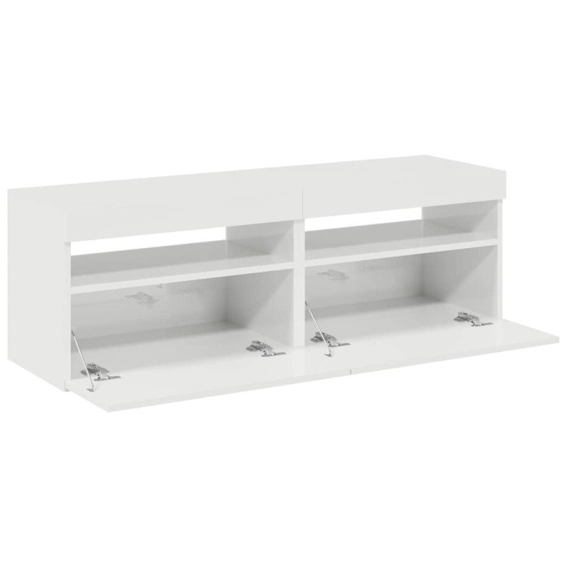 vidaXL TV skrinky s LED svetlami 2 ks lesklé biele 60x35x40 cm