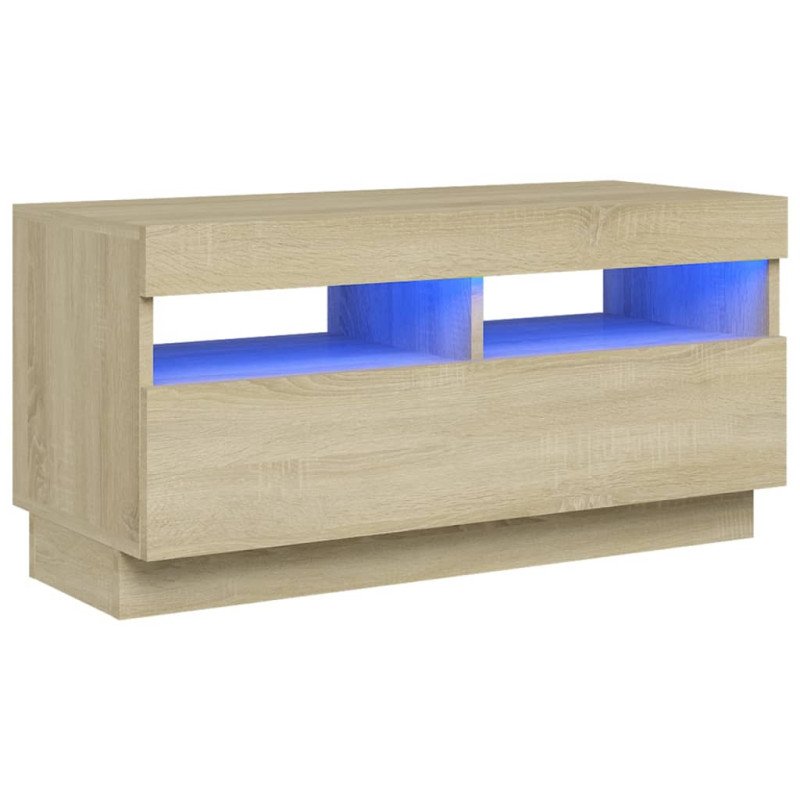 vidaXL TV skrinka s LED svetlami dub sonoma 80x35x40 cm vidaXL TV skrinka s LED svetlami dub sonoma 80x35x40 cm