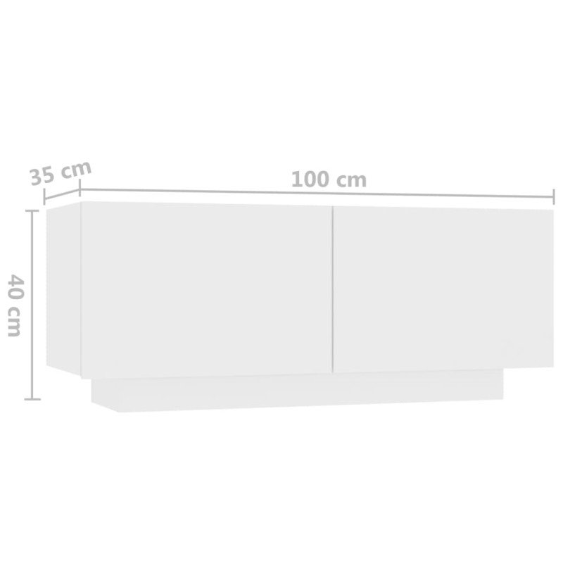 vidaXL TV skrinka s LED svetlami biela 200x35x40 cm