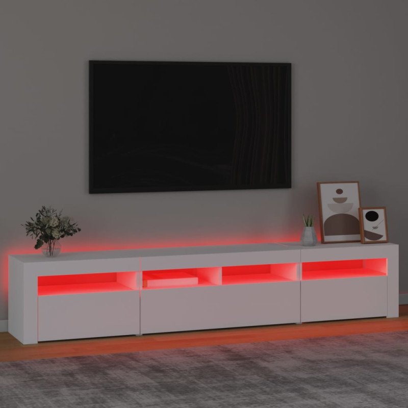 vidaXL TV skrinka s LED svetlami čierna 210x35x40 cm
