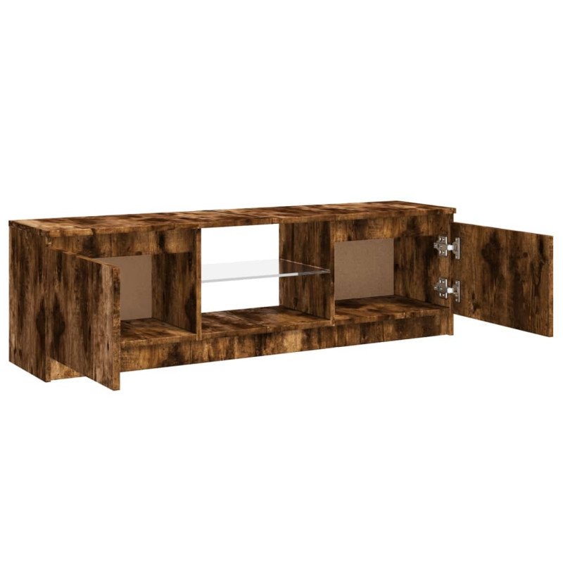 vidaXL TV skrinka s LED, tmavý dub 120x30x35,5 cm