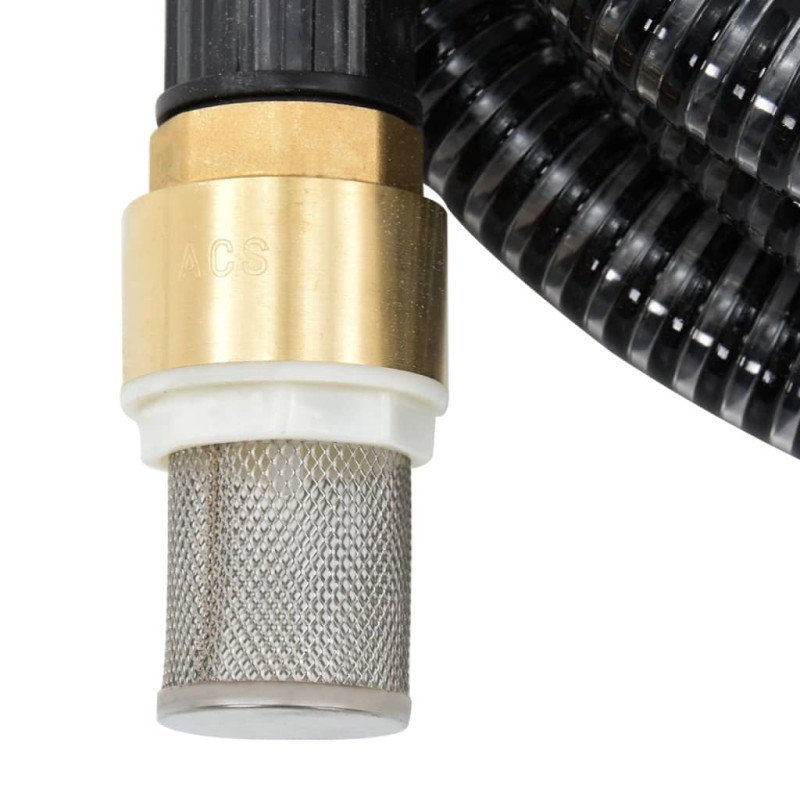 vidaXL Odsávacia hadica s mosadznými spojkami, čierna 1,1" 4 m, PVC