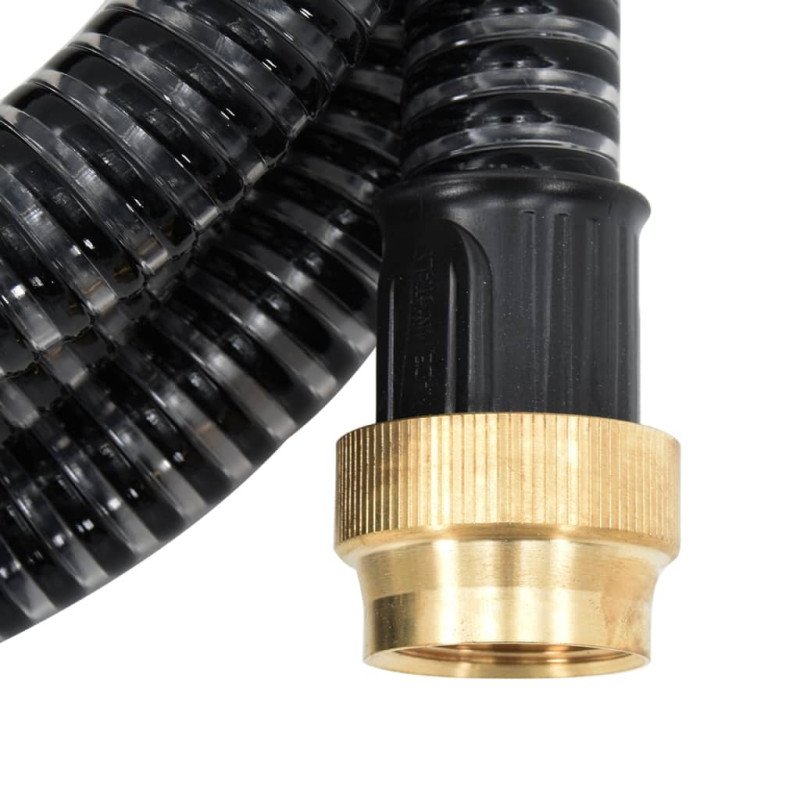 vidaXL Odsávacia hadica s mosadznými spojkami, čierna 1,1" 25 m, PVC