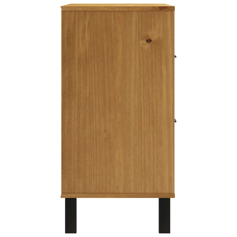 vidaXL Komoda, sklenené dvierka FLAM 80x40x80 cm, borovicový masív