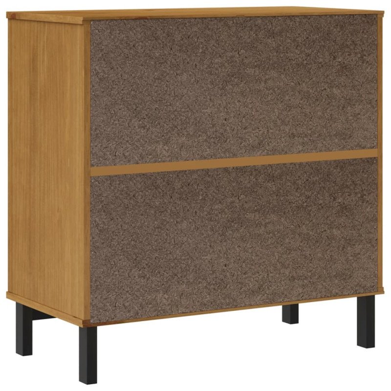 vidaXL Komoda, sklenené dvierka FLAM 80x40x80 cm, borovicový masív