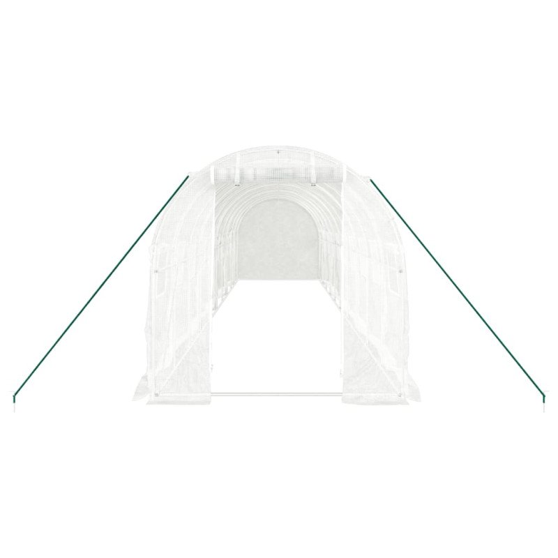 vidaXL Fóliovník s oceľovým rámom biely 20 m² 10x2x2 m