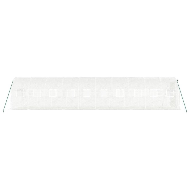 vidaXL Fóliovník s oceľovým rámom biely 20 m² 10x2x2 m