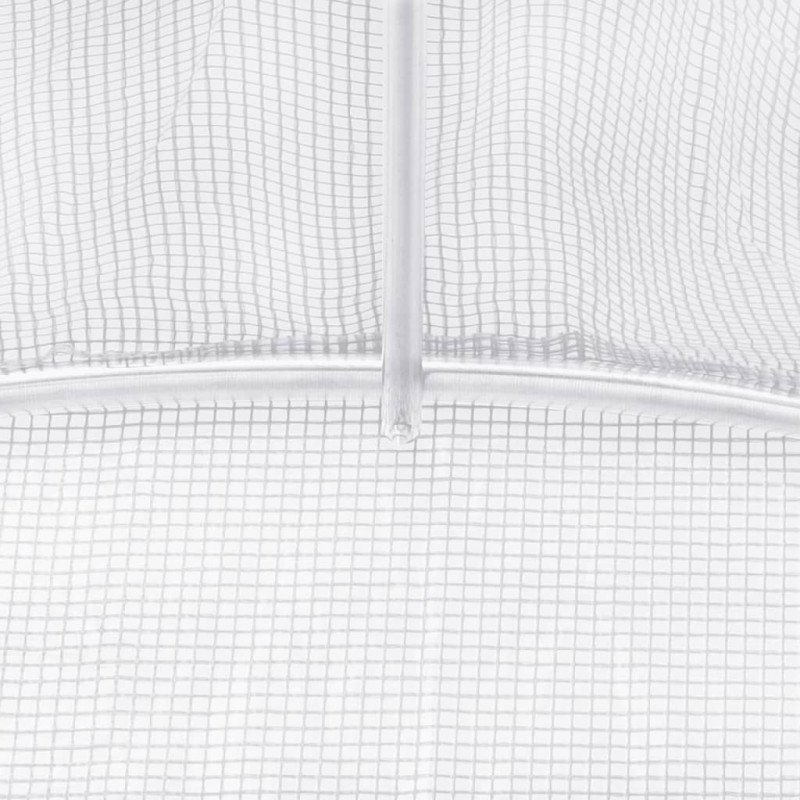 vidaXL Fóliovník s oceľovým rámom biely 20 m² 10x2x2 m