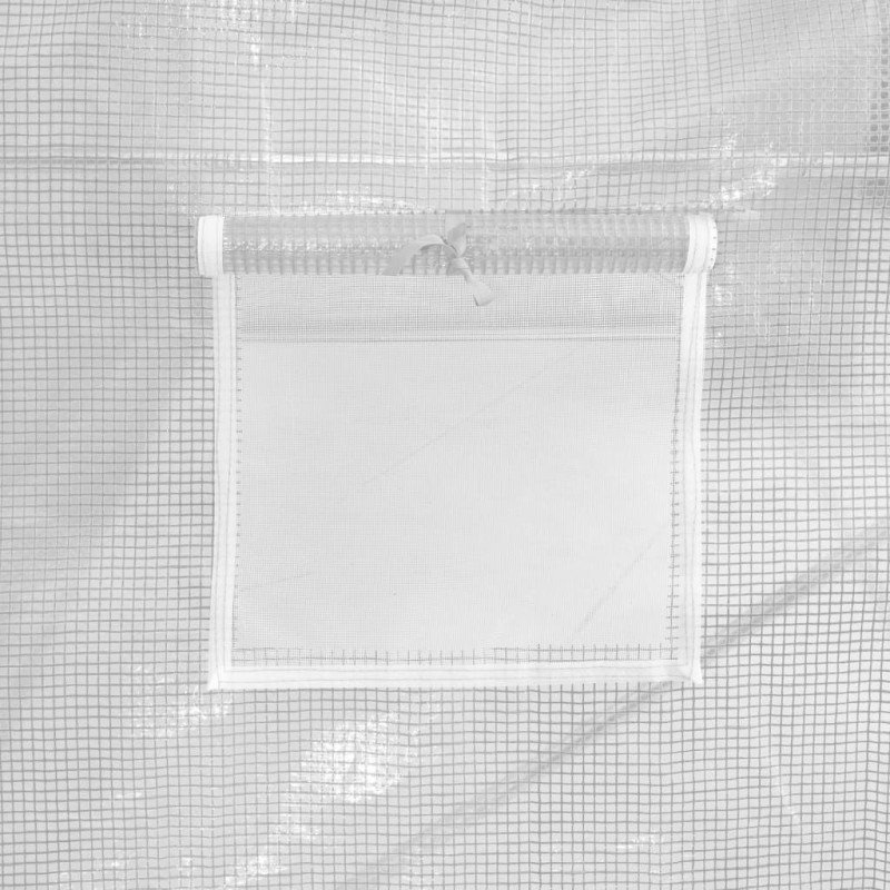 vidaXL Fóliovník s oceľovým rámom biely 20 m² 10x2x2 m