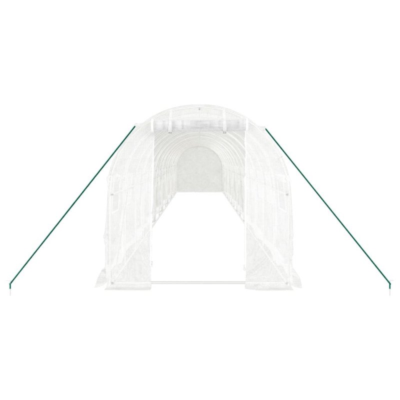 vidaXL Fóliovník s oceľovým rámom biely 28 m² 14x2x2 m