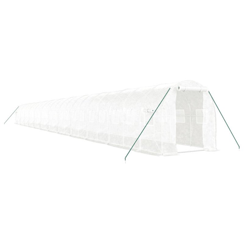vidaXL Fóliovník s oceľovým rámom biely 48 m² 24x2x2 m