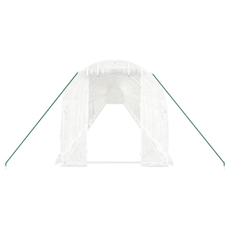 vidaXL Fóliovník s oceľovým rámom biely 48 m² 24x2x2 m