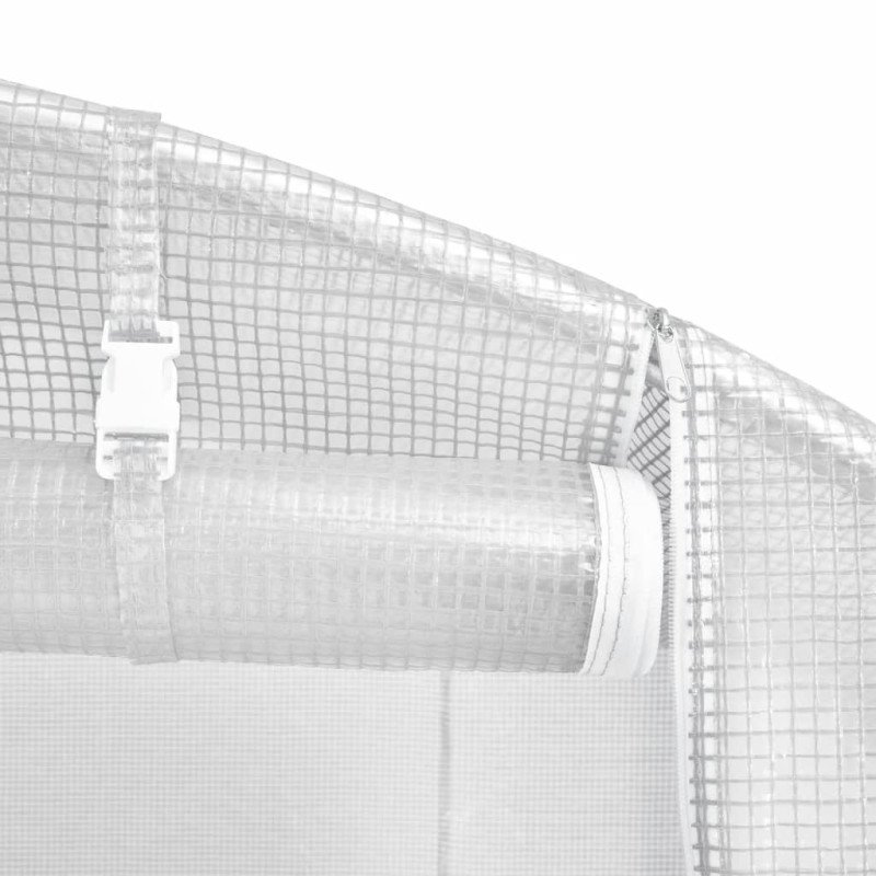 vidaXL Fóliovník s oceľovým rámom biely 48 m² 24x2x2 m