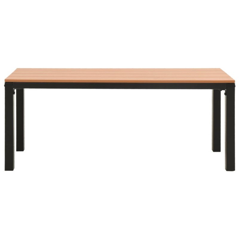 vidaXL Záhradná lavička 110 cm, oceľ a WPC, hnedá a čierna