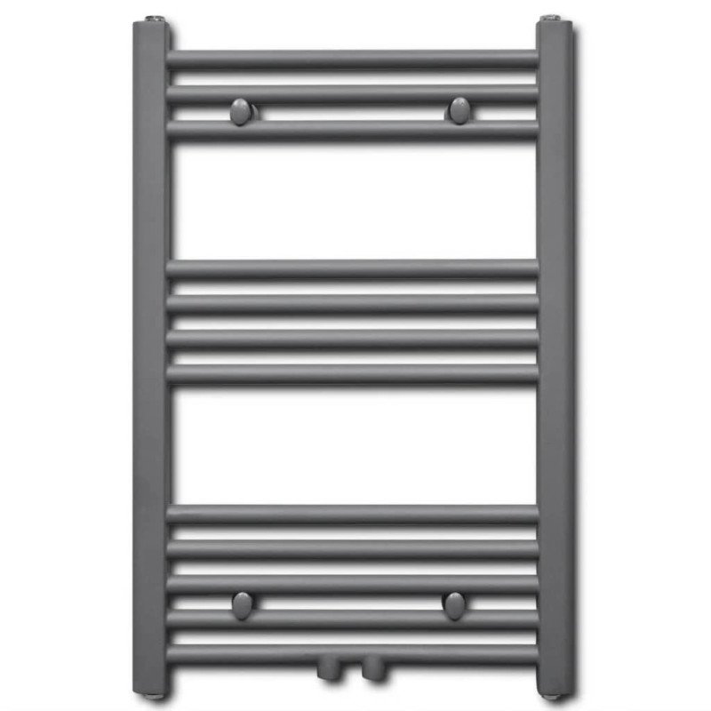 Sivý rebríkový radiátor na centrálne vykurovanie, rovný 500x764 mm