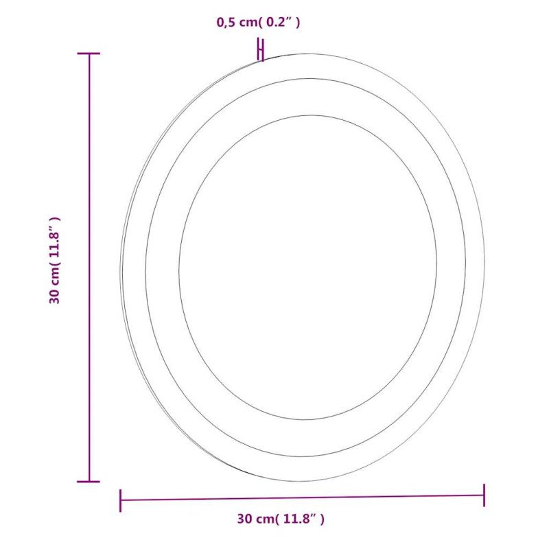 vidaXL LED kúpeľňové zrkadlo 30 cm okrúhle