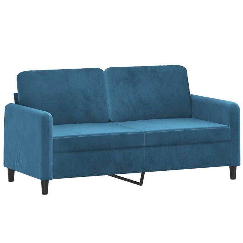 vidaXL 2-miestna pohovka s vankúšmi modrá 140 cm zamat