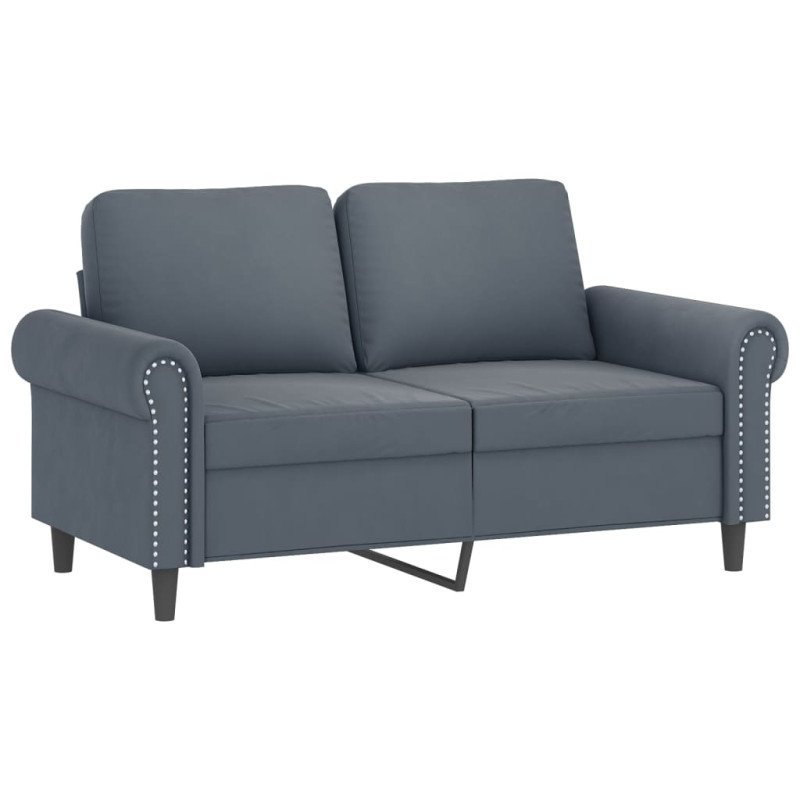 vidaXL 2-miestna pohovka s vankúšmi tmavosivá 120 cm zamat