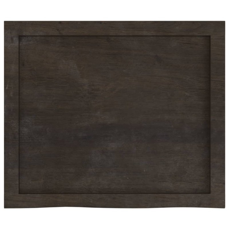 vidaXL Stolová doska tmavosivá 60x50x(2-4) cm ošetrený dubový masív