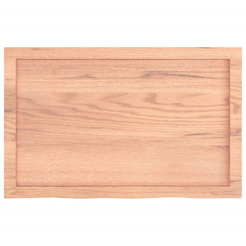 vidaXL Stolová doska bledohnedá 80x50x(2-4) cm ošetrený masívny dub