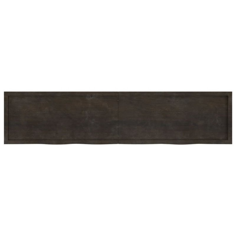 vidaXL Stolová doska tmavosivá 220x50x(2-4) cm ošetrený dubový masív