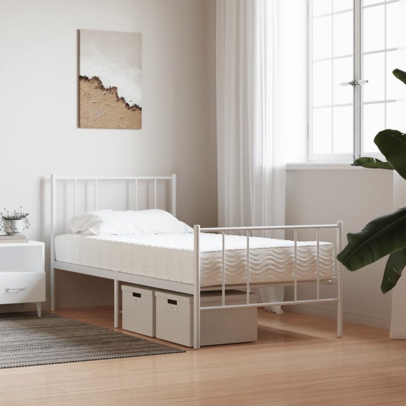 vidaXL Penový matrac biely 90x190 cm tvrdosť H2 H3