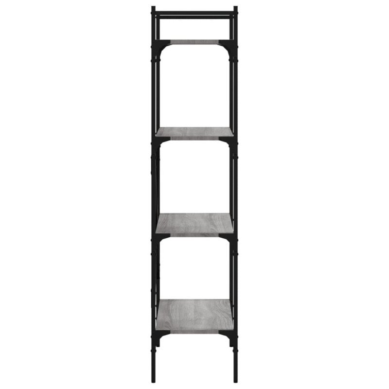 vidaXL Knižnica 4-poschodová sivá sonoma 56x31,5x138,5 cm komp. drevo