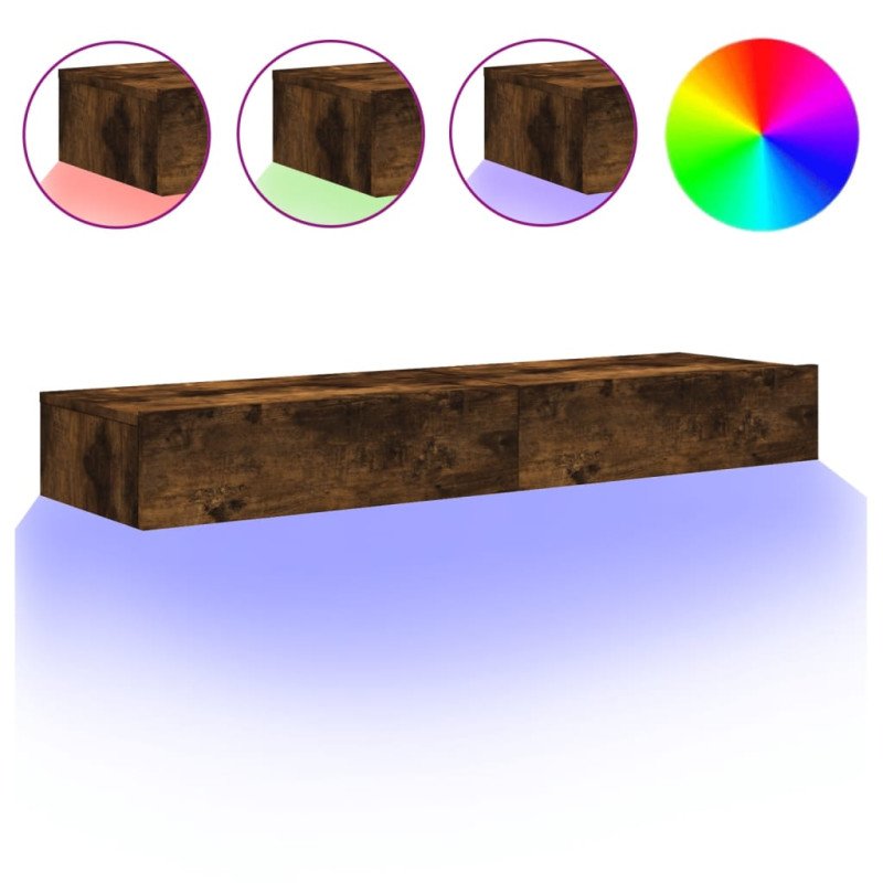 vidaXL TV skrinky s LED svetlami 2 ks dymový dub 60x35x15,5 cm
