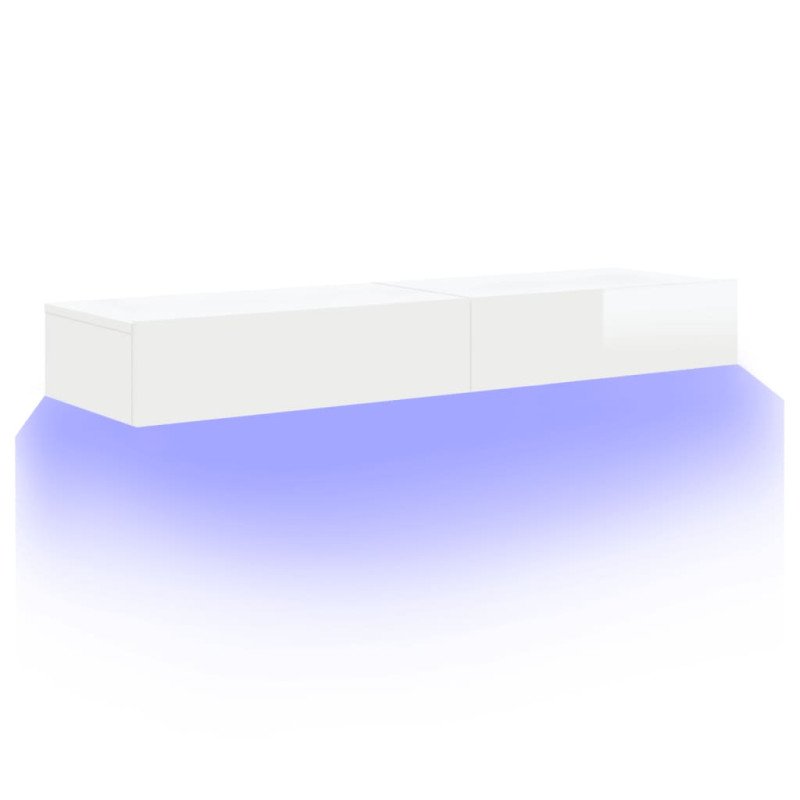 vidaXL TV skrinky s LED svetlami 2 ks lesklé biele 60x35x15,5 cm
