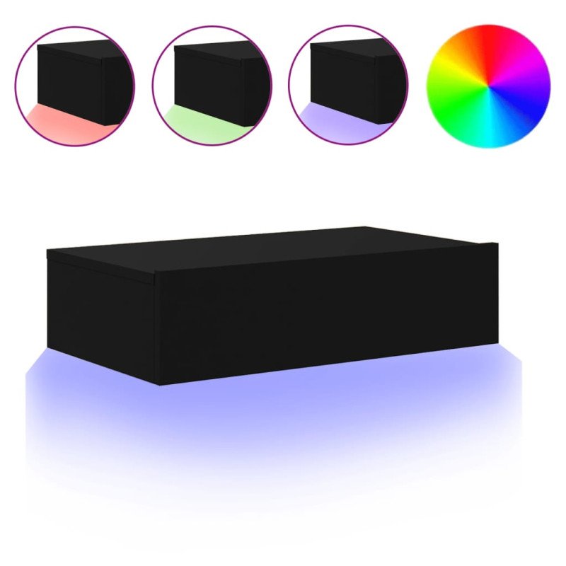 vidaXL TV skrinka s LED svetlami čierna 60x35x15,5 cm