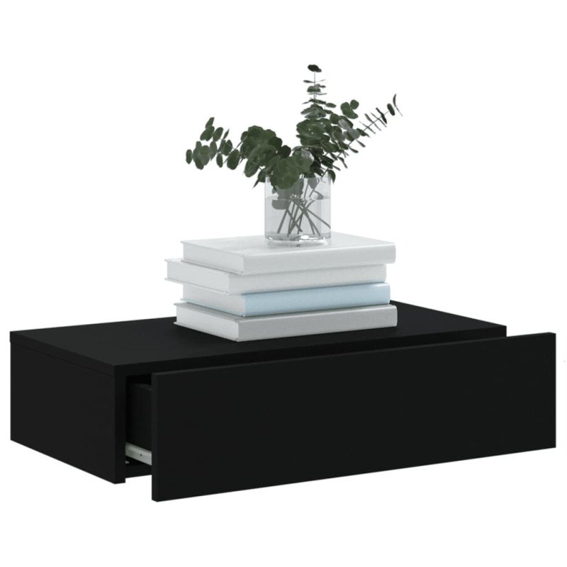 vidaXL TV skrinka s LED svetlami čierna 60x35x15,5 cm
