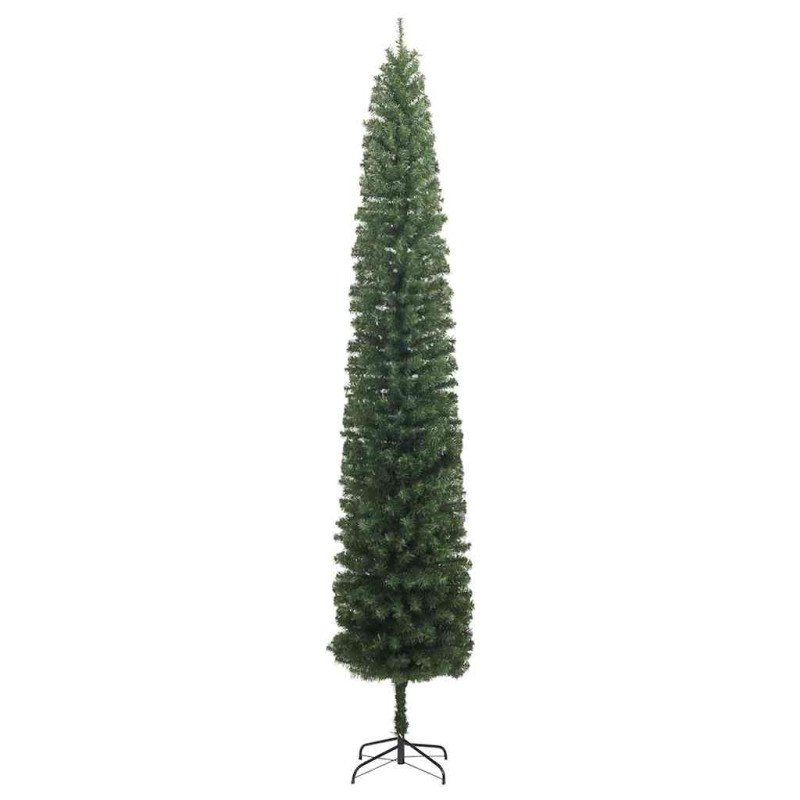 vidaXL Úzky vianočný stromček so stojanom 270 cm PVC