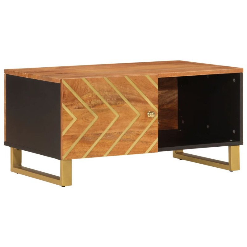 vidaXL Konferenčný stolík hnedo-čierny 80x50x40 cm masívne mago