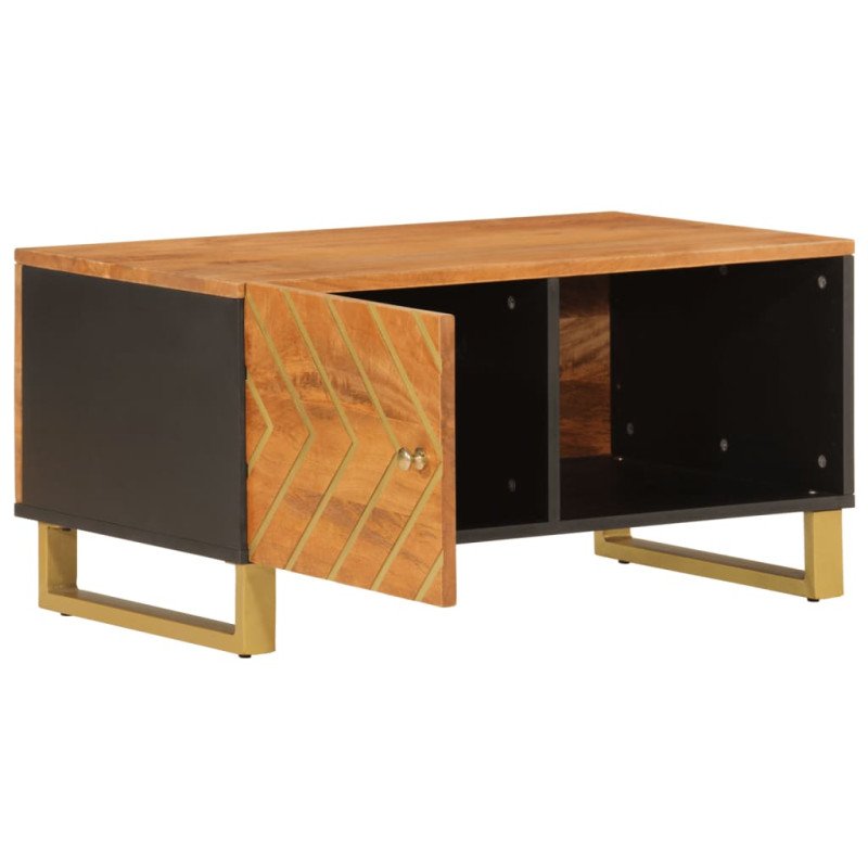 vidaXL Konferenčný stolík hnedo-čierny 80x50x40 cm masívne mago