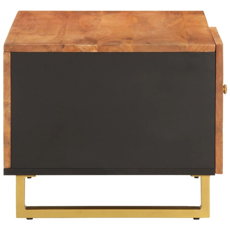 vidaXL Konferenčný stolík hnedo-čierny 80x50x40 cm masívne mago