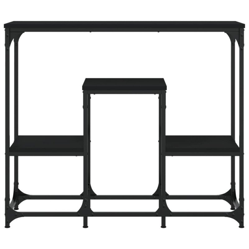 vidaXL Konzolový stolík čierny 89,5x28x76 cm kompozitné drevo