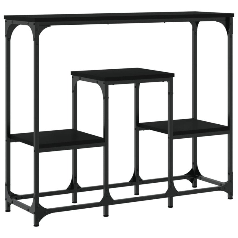 vidaXL Konzolový stolík čierny 89,5x28x76 cm kompozitné drevo