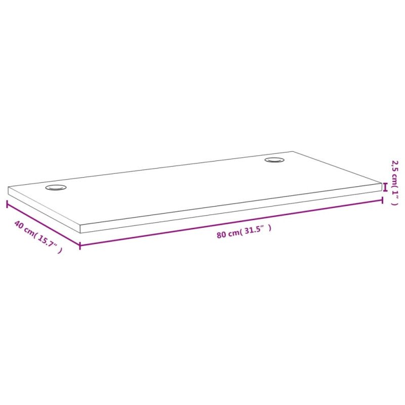 vidaXL Doska stola 80x40x2,5 cm bambus