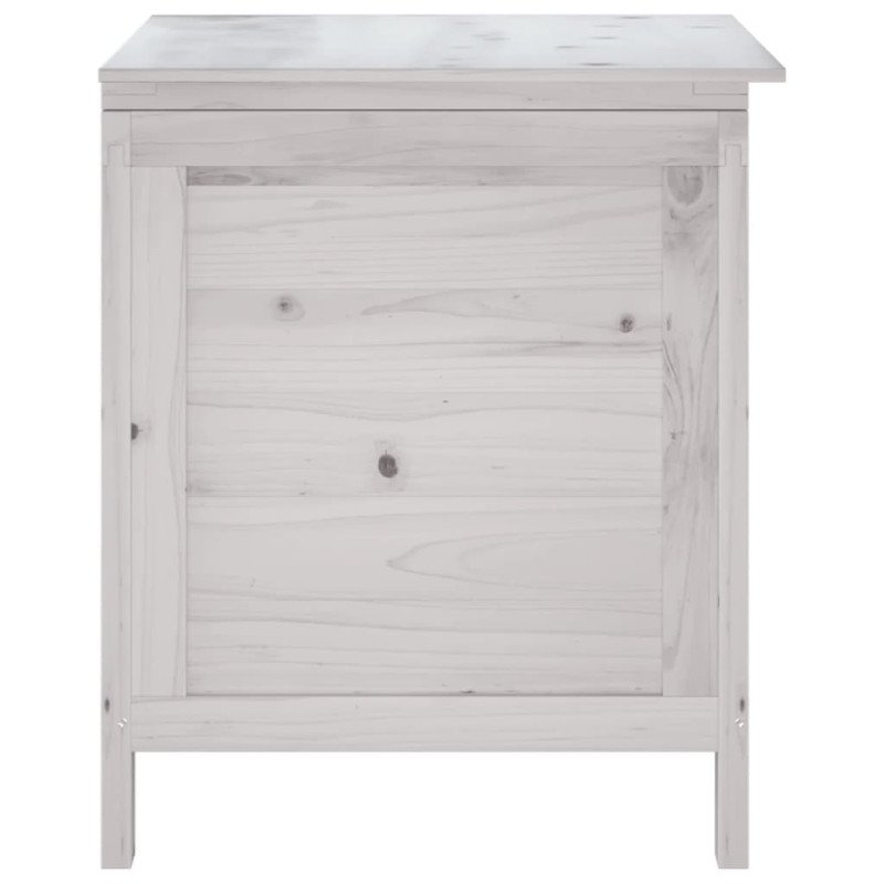 vidaXL Záhradný úložný box biely 50x49x56,5 cm, jedľový masív