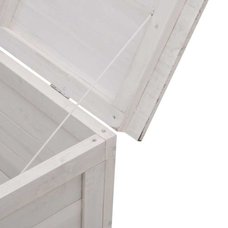 vidaXL Záhradný úložný box biely 50x49x56,5 cm, jedľový masív