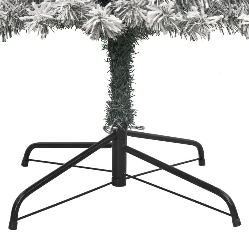 vidaXL Úzky vianočný stromček so stojanom a vločkami 270 cm PVC