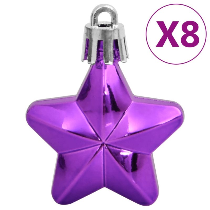 vidaXL 111-dielna sada vianočných ozdôb fialová polystyrén