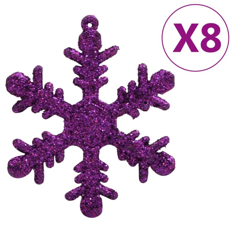 vidaXL 111-dielna sada vianočných ozdôb fialová polystyrén