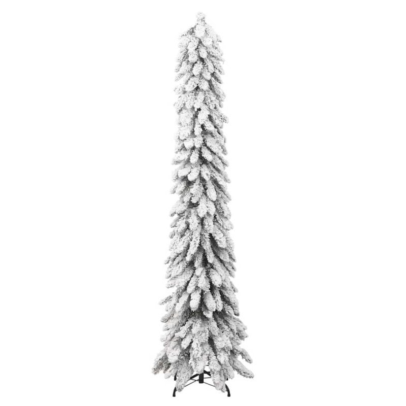 vidaXL Osvetlený umelý vianočný stromček so 130 LED, zasnežený 210 cm