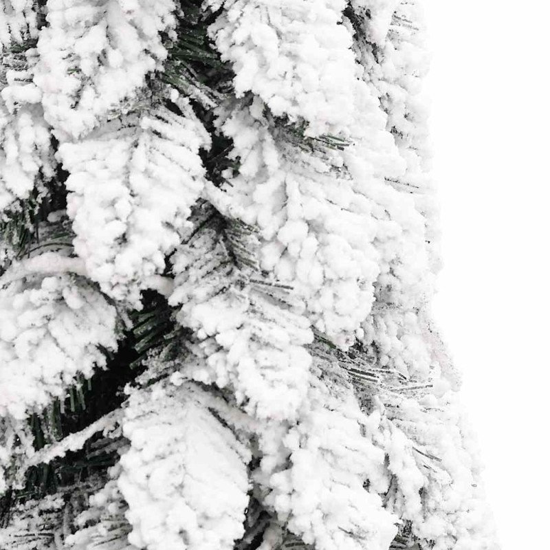vidaXL Osvetlený umelý vianočný stromček so 130 LED, zasnežený 210 cm