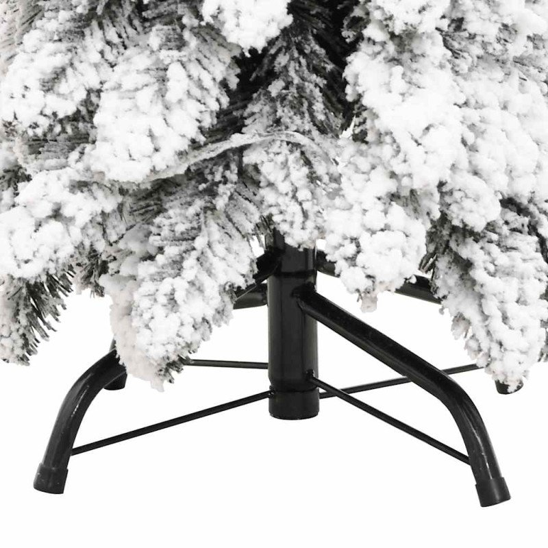 vidaXL Osvetlený umelý vianočný stromček so 130 LED, zasnežený 210 cm