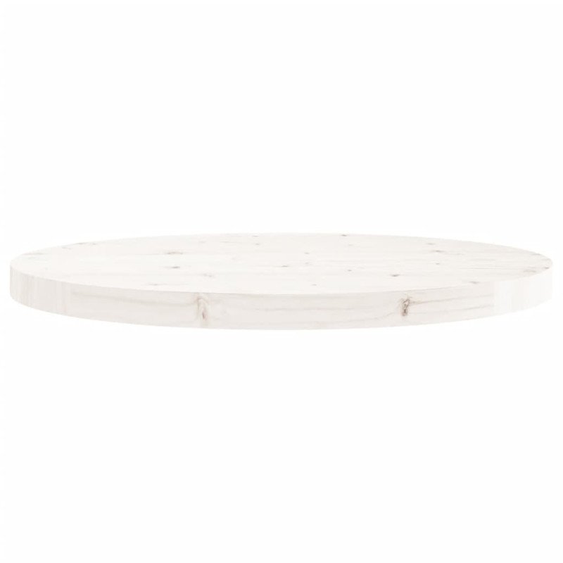 vidaXL Stolová doska okrúhla biela Ø60x3 cm masívna borovica