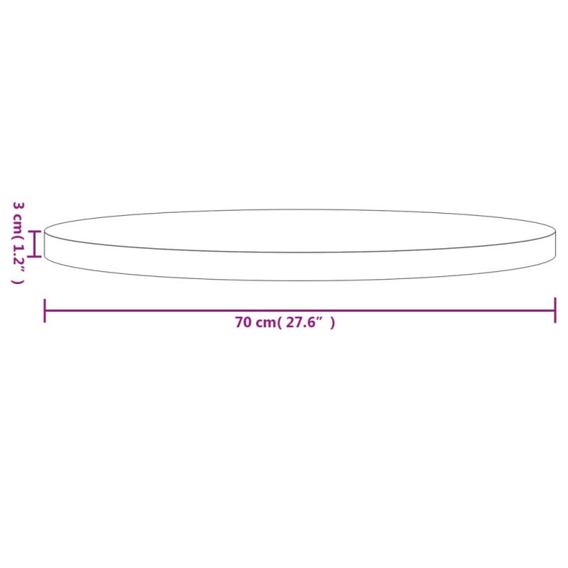 vidaXL Stolová doska okrúhla Ø70x3 cm masívna borovica