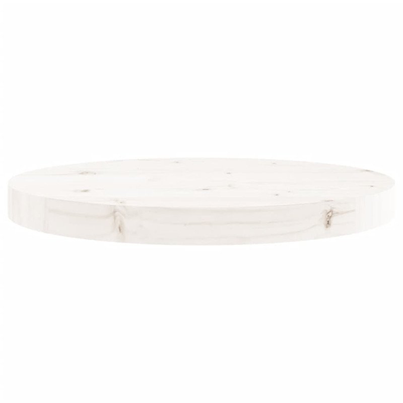 vidaXL Stolová doska okrúhla biela Ø30x3 cm masívna borovica